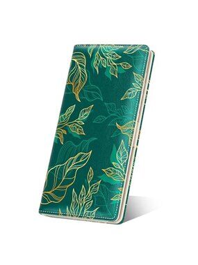 Womens RFID Blocking Slim Leather Wallet Bifold Card Holder Purse Clutch Green
